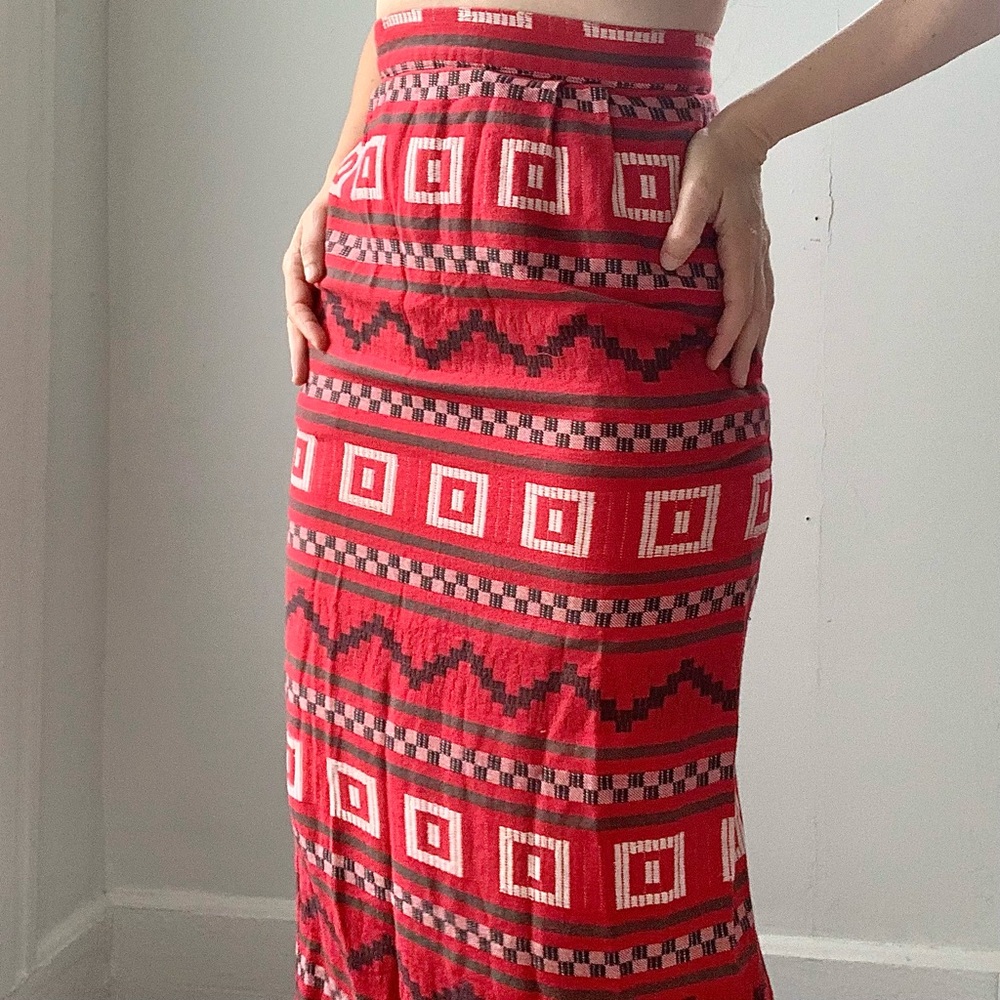 vintage 80s / 90s boho pencil skirt